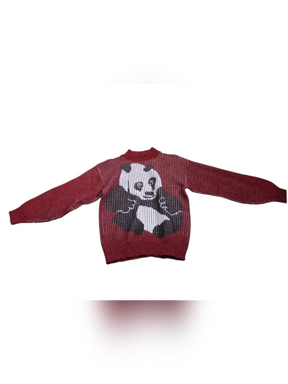 Vintage World Trade Knits Red Panda Sweater Cozy Crewneck 90s Bear Y2K Size S/M? - Picture 2 of 8